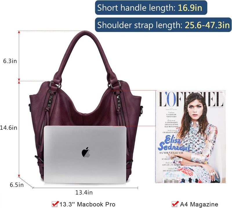 Realer Tote Bag for Women PU Leather Shoulder Bags Fashion Hobo Bags Large Purse and Handbags with Adjustable Shoulder Strap - Image 5